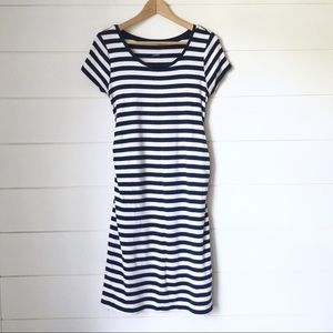 LIZ LANGE Striped Short Sleeve Dress
